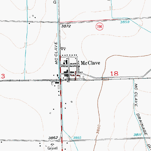 Topographic Map of Methodist Church of McClave, CO