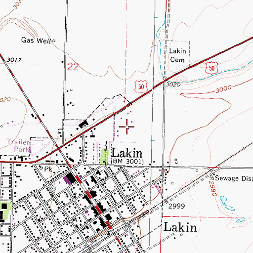 Topographic Map of Kearny County Emergency Medical Services, KS