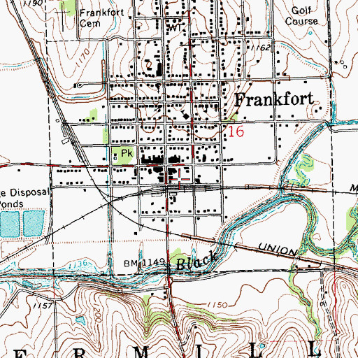Topographic Map of Frankfort Emergency Medical Services, KS