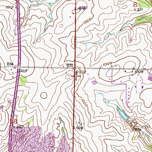 Topographic Map of Johnson County Medical Action Station 45, KS