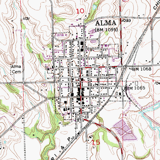 Topographic Map of American Medical Response Alma, KS
