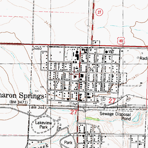 Topographic Map of Wallace County Ambulance, KS