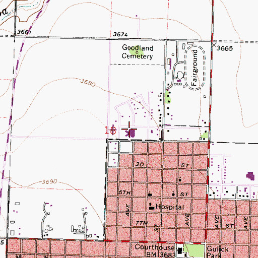 Topographic Map of Northwest Kansas Emergency Medical Services, KS