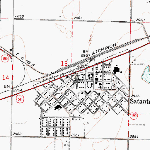 Topographic Map of Haskell County Ambulance Satanta Station, KS