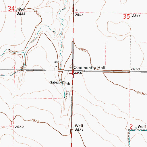 Topographic Map of Haskell County Ambulance Lockport Station, KS
