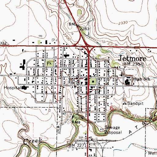 Topographic Map of Hodgeman County Ambulance, KS