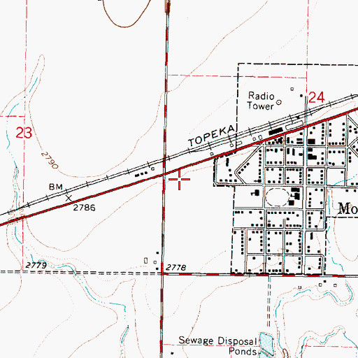 Topographic Map of Gray County Emergency Medical Services Montezuma Station, KS