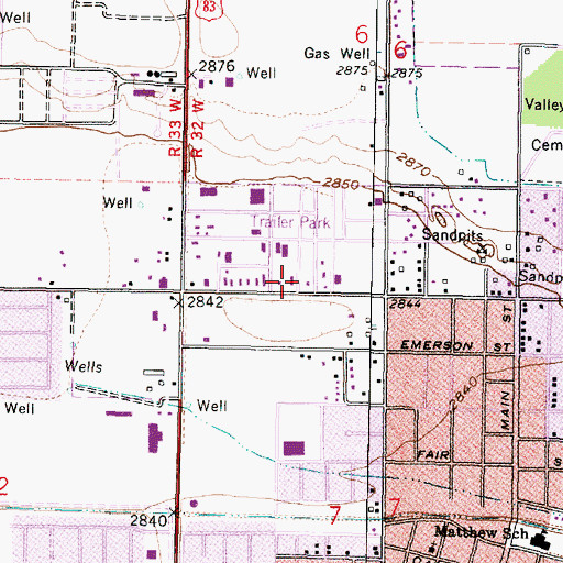 Topographic Map of Finney County Emergency Medical Services, KS