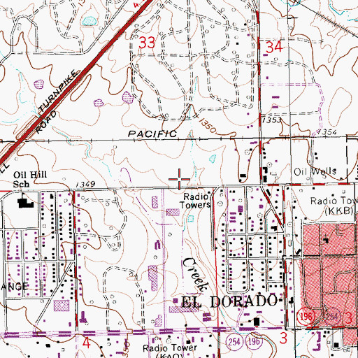 Topographic Map of Butler County Emergency Medical Services, KS