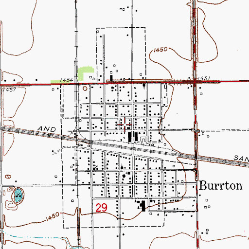 Topographic Map of Burrton Ambulance Department, KS