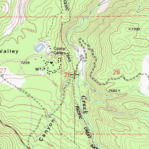 Topographic Map of Balky Horse Canyon, CA