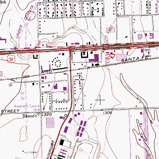 Topographic Map of Ballard Aviation - EagleMed, KS