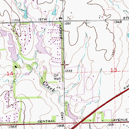 Topographic Map of Sedgwick County Emergency Medical Service Post 9, KS