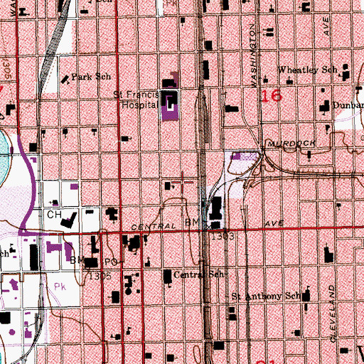 Topographic Map of Sedgwick County Emergency Medical Service Post 10, KS