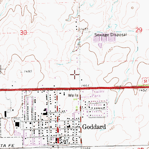 Topographic Map of Sedgwick County Emergency Medical Service Post 7, KS