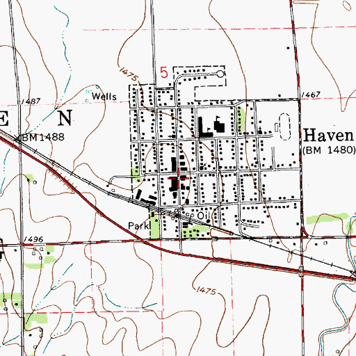 Topographic Map of Haven Community Emergency Medical Services, KS