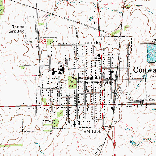 Topographic Map of Conway Springs Volunteer Emergency Medical Services, KS
