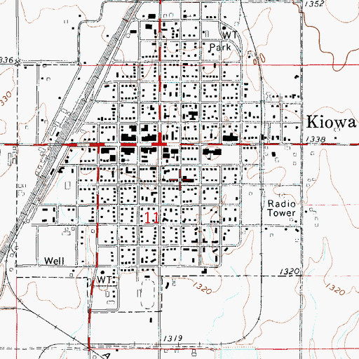 Topographic Map of Barber County Ambulance Service, KS