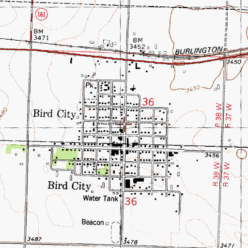 Topographic Map of Cheyenne County Emergency Medical Services Bird City Station, KS