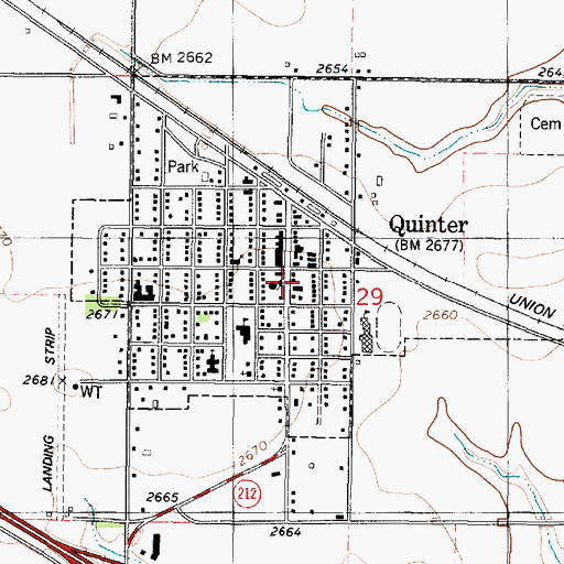 Topographic Map of Quinter Volunteer Ambulance Service, KS