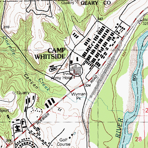 Topographic Map of Fort Riley Emergency Medical Services, KS