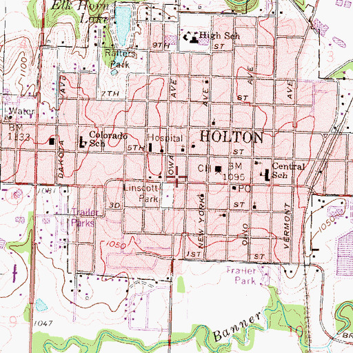 Topographic Map of Jackson County Emergency Medical Services, KS