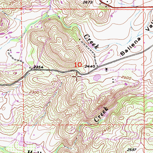 Topographic Map of Ballena Valley, CA