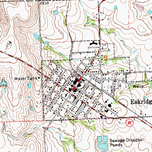 Topographic Map of American Medical Response Eskridge, KS