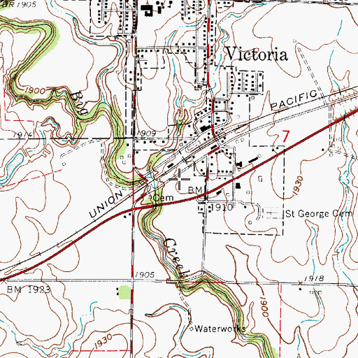 Topographic Map of Ellis County Emergency Medical Services, KS