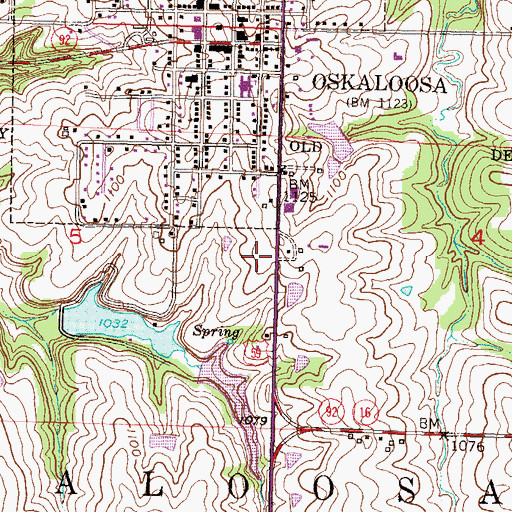 Topographic Map of Jefferson County Ambulance Service, KS