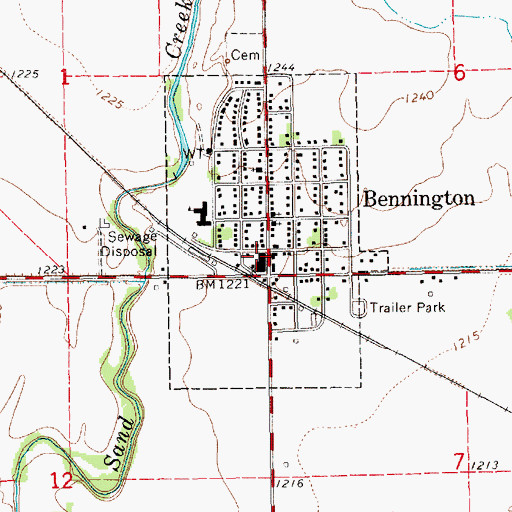 Topographic Map of Bennington Ambulance Service, KS