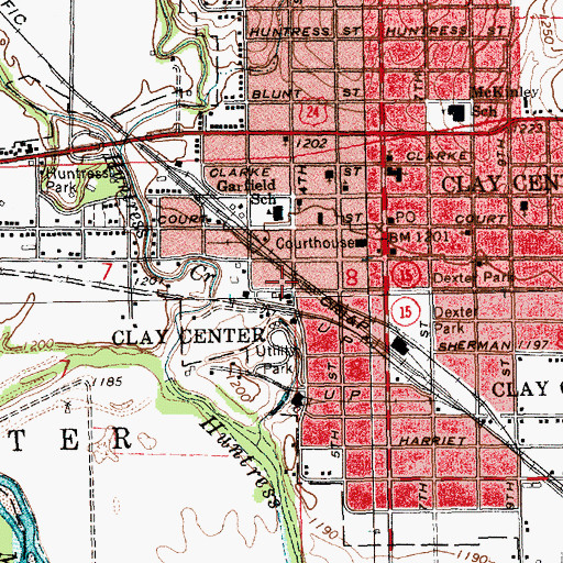 Topographic Map of Clay County Emergency Medical Services, KS