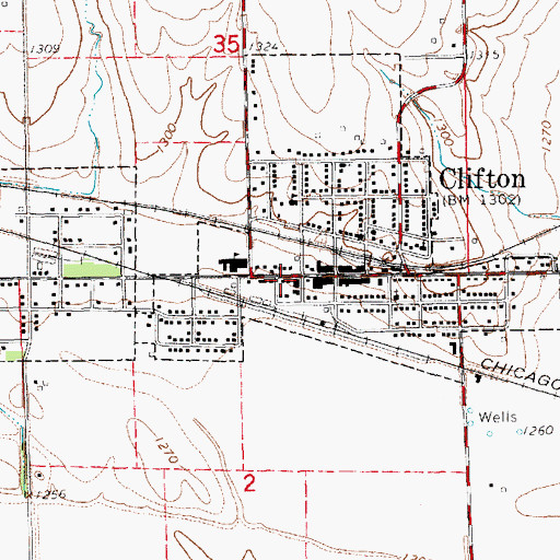 Topographic Map of Clifton City Ambulance, KS