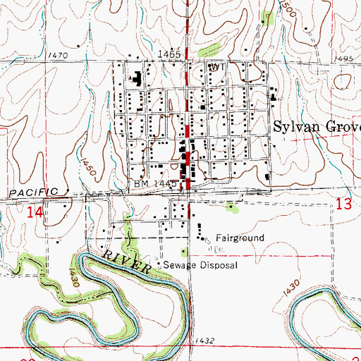 Topographic Map of Lincoln County Emergency Medical Services, KS