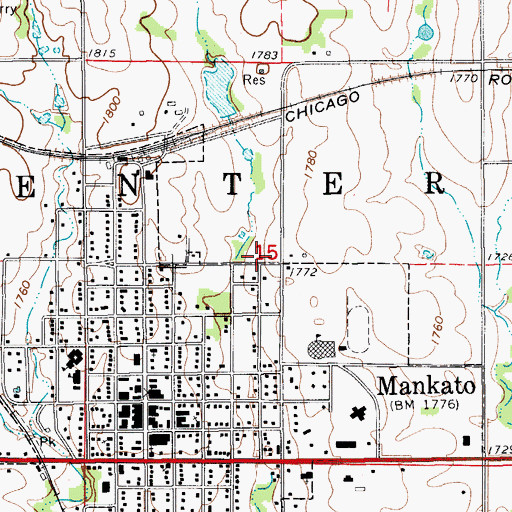 Topographic Map of Jewell County Emergency Medical Services, KS