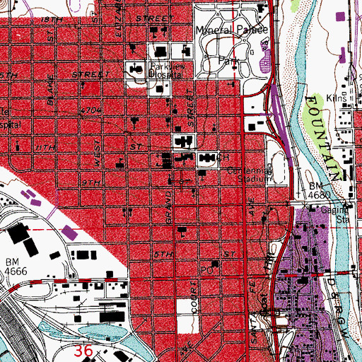 Topographic Map of Pueblo County Sheriff's Office, CO