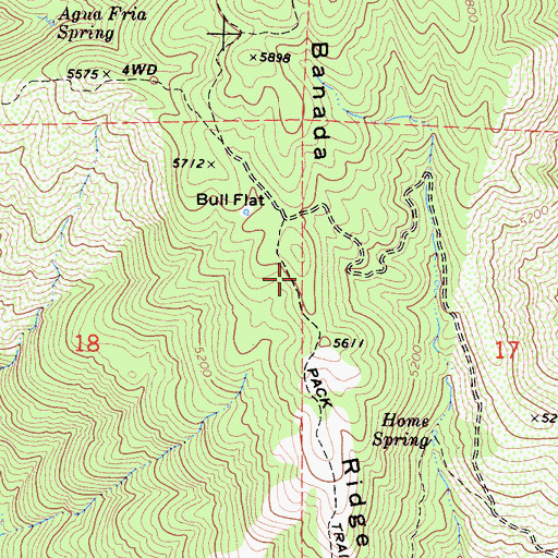 Topographic Map of Banada Ridge, CA