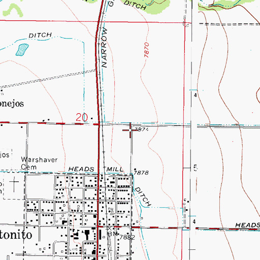 Topographic Map of Conejos County Sheriff's Office, CO