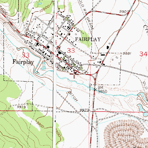 Topographic Map of Fairplay Police Department, CO