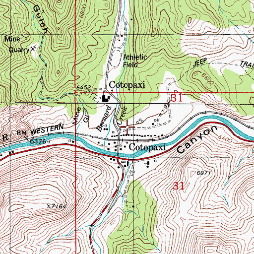 Topographic Map of Fremont County Sheriff's Office Substation, CO