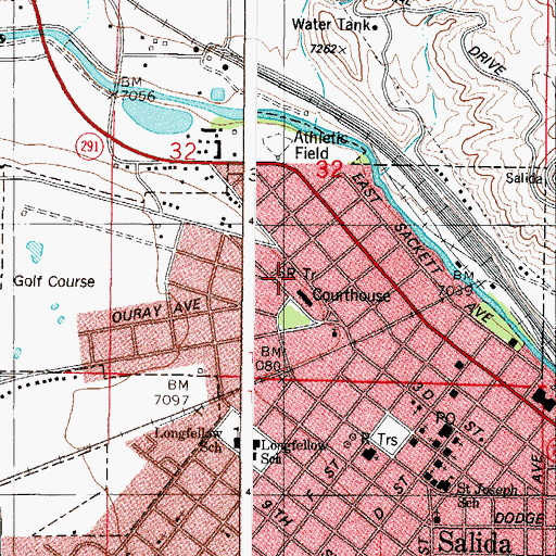 Topographic Map of Chaffee County Sheriff's Office, CO