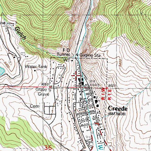 Topographic Map of Mineral County Sheriff's Office, CO
