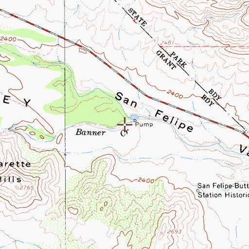Topographic Map of Banner Creek, CA