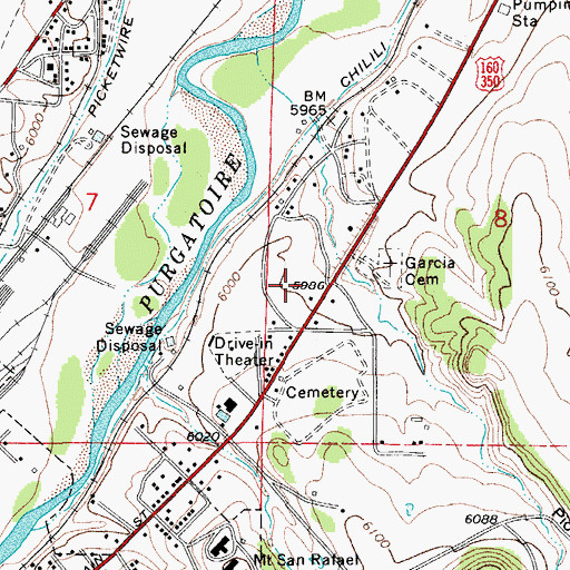 Topographic Map of Trinidad Police Department Jail, CO