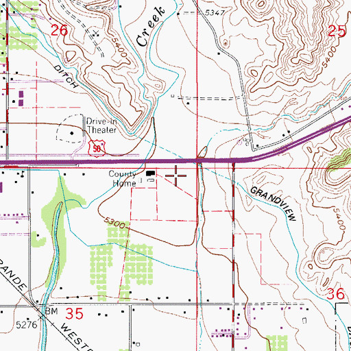 Topographic Map of Fremont County Detention Center, CO