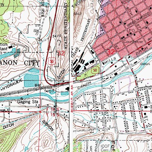 Topographic Map of Colorado Territorial Correctional Facility, CO