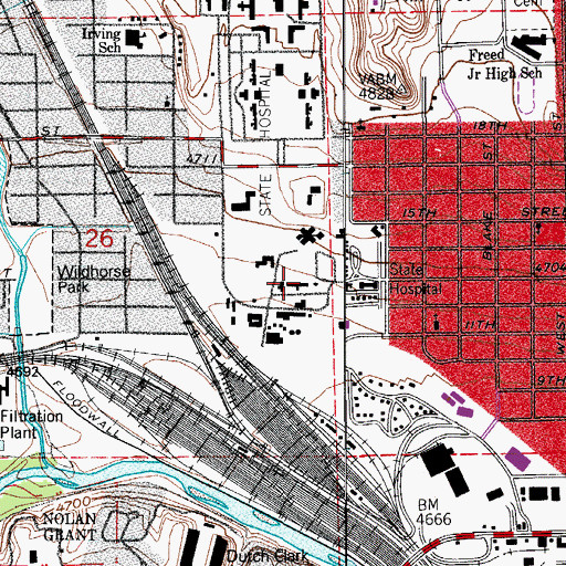 Topographic Map of Youthful Offender System Prison, CO
