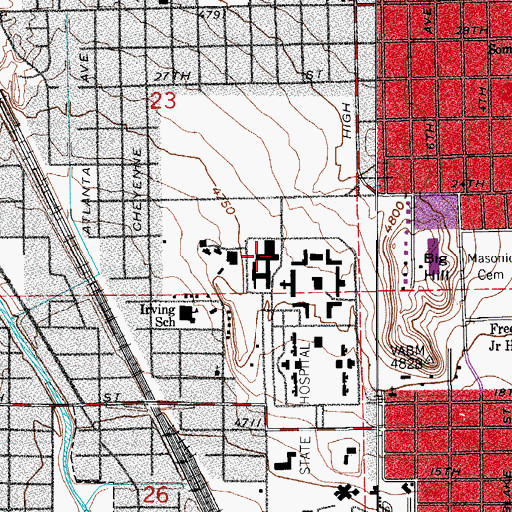 Topographic Map of Colorado Mental Health Institute at Pueblo, CO