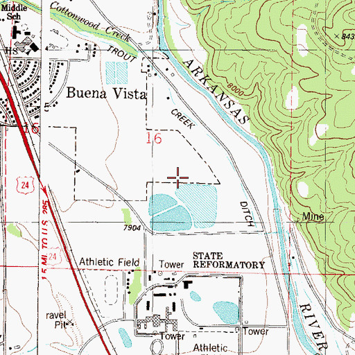 Topographic Map of Chaffee County Sheriff's Office Buena Vista, CO