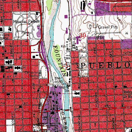 Topographic Map of Colorado State Patrol District 2, CO